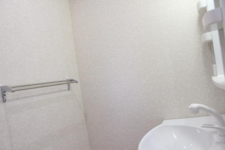 Wash basin, toilet. Basin in vanity of face-to-face there is a towel rack. (At 2013 November 4, 10) shooting