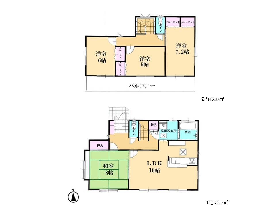 Floor plan. 32,800,000 yen, 4LDK, Land area 150.33 sq m , Building area 107.91 sq m