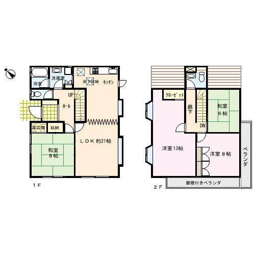 Floor plan. 16.8 million yen, 4LDK, Land area 156.65 sq m , Building area 125.03 sq m