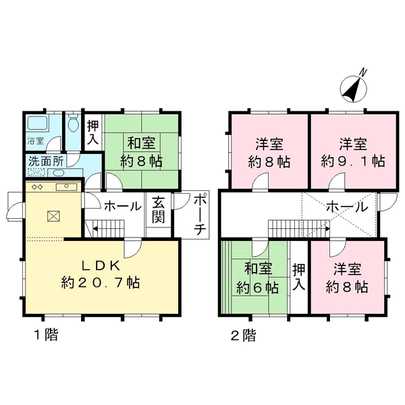 Floor plan. Saitama Prefecture Okegawa Nishi 2-chome