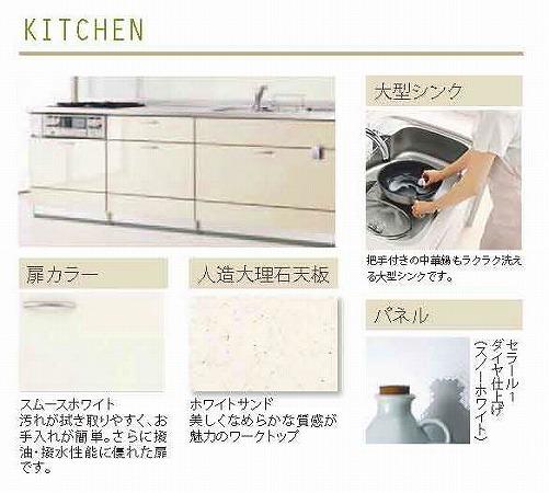 Same specifications photo (kitchen). 1 Building Specifications (built-in dishwasher dryer, With water purifier shower faucet construction)