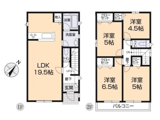 Floor plan. 24,800,000 yen, 4LDK, Land area 143.48 sq m , Building area 94.77 sq m floor plan