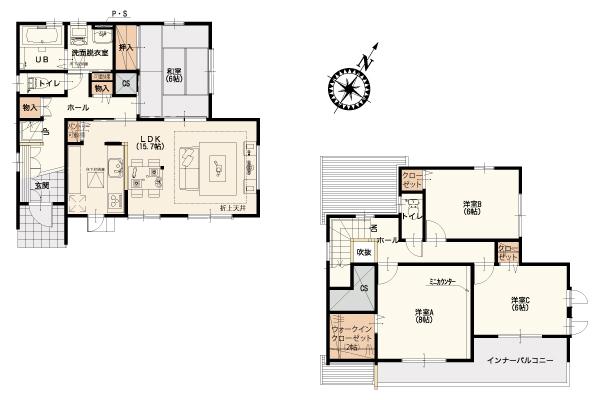 Floor plan. (10 Building), Price 28.8 million yen, 4LDK, Land area 189.43 sq m , Building area 105.98 sq m
