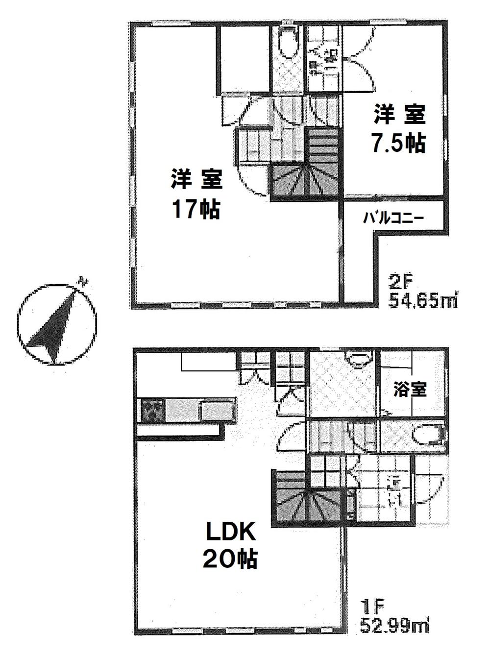 Floor plan. 21,800,000 yen, 2LDK, Land area 103.15 sq m , Building area 107.64 sq m