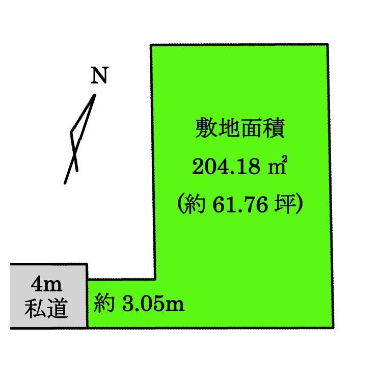 Compartment figure. Land price 18.5 million yen, Land area 204.18 sq m compartment view
