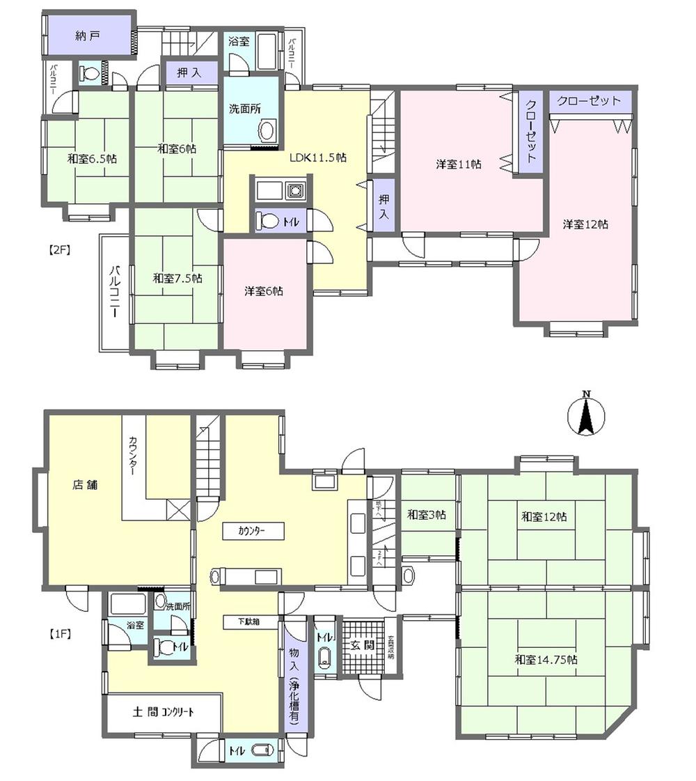 Floor plan. 8.8 million yen, 8LLDDKK + S (storeroom), Land area 221.4 sq m , Building area 280.84 sq m