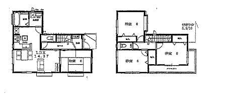 Floor plan. (F), Price 34,800,000 yen, 4LDK, Land area 86.56 sq m , Building area 90.46 sq m