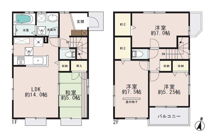 Floor plan. 34,800,000 yen, 4LDK, Land area 109.28 sq m , Building area 93.98 sq m 7 Building