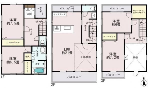 Floor plan. 54,800,000 yen, 4LDK, Land area 117.51 ​​sq m , Building area 125.03 sq m