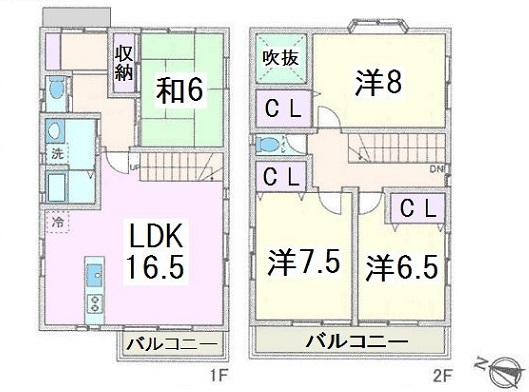 Floor plan. 33,800,000 yen, 4LDK, Land area 137.14 sq m , Building area 105.99 sq m