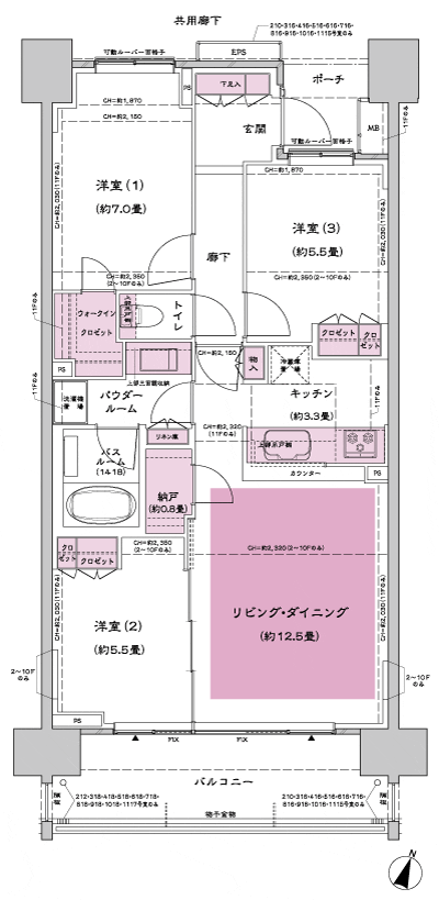Floor: 3LD ・ K + N (storeroom) + WIC (walk-in closet), the occupied area: 75.34 sq m, Price: 47,500,000 yen, now on sale