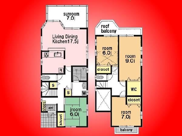 Floor plan. 47,800,000 yen, 4LDK, Land area 142.24 sq m , Building area 116.33 sq m