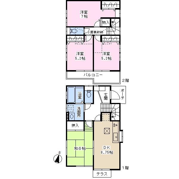 Floor plan. 35,800,000 yen, 4DK, Land area 100.16 sq m , Building area 84.04 sq m