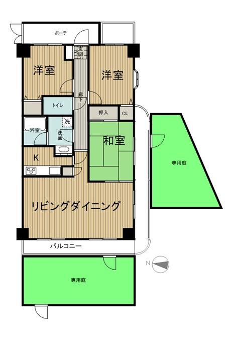 Floor plan. 3LDK, Price 14.5 million yen, Occupied area 67.93 sq m , Balcony area 19.2 sq m