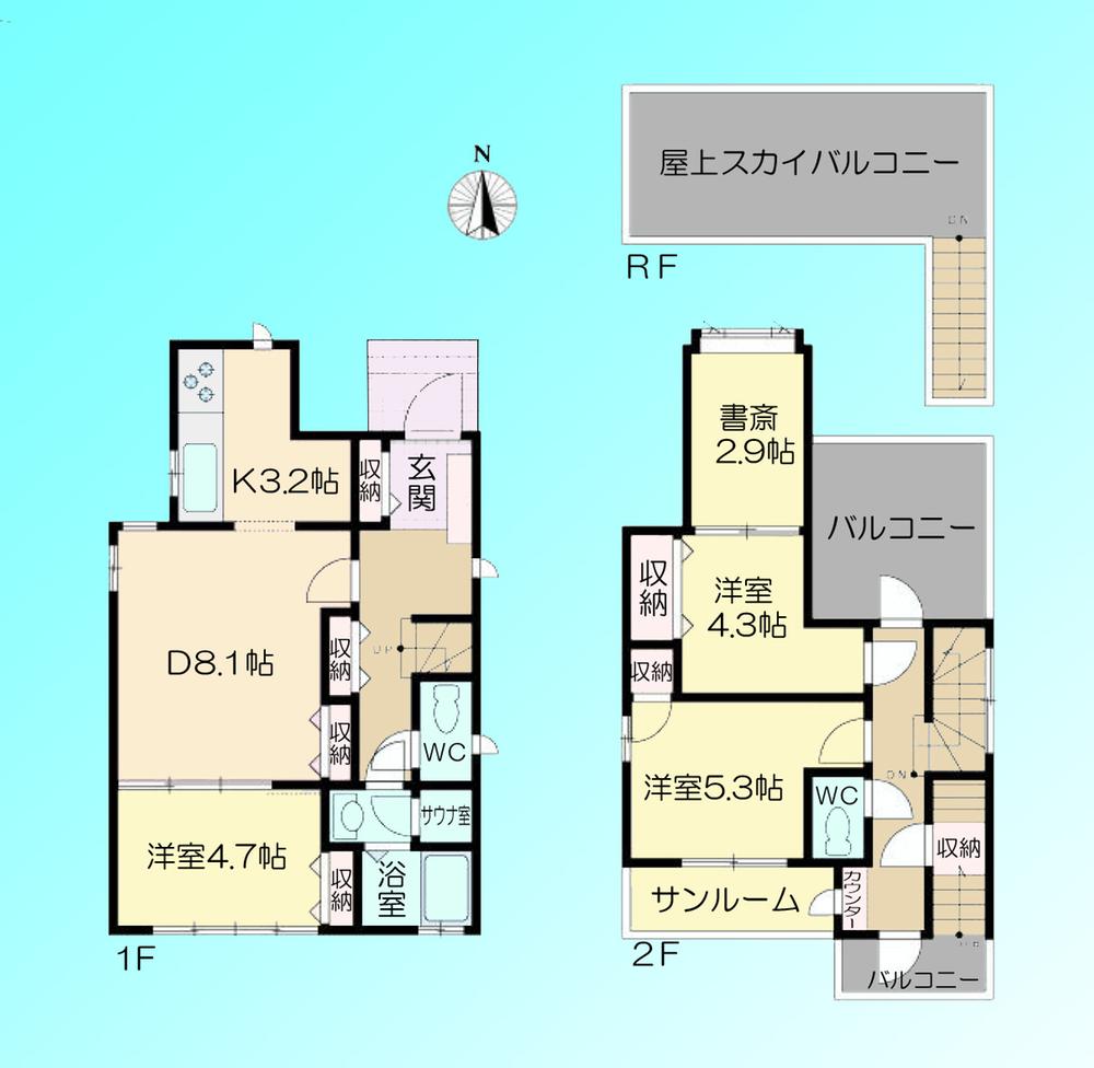 Floor plan. 29,800,000 yen, 3LDK, Land area 79.63 sq m , Building area 75.42 sq m