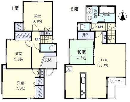 Floor plan. 41,800,000 yen, 4LDK, Land area 121.04 sq m , Building area 93.35 sq m