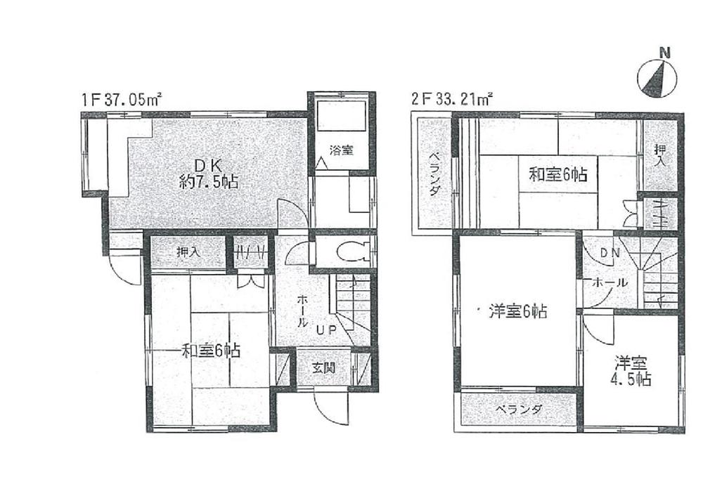 Floor plan. 18,800,000 yen, 4DK, Land area 75.69 sq m , Building area 70.26 sq m
