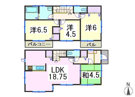 Floor plan. (Building 2), Price 50,800,000 yen, 4LDK, Land area 112.49 sq m , Building area 94.39 sq m