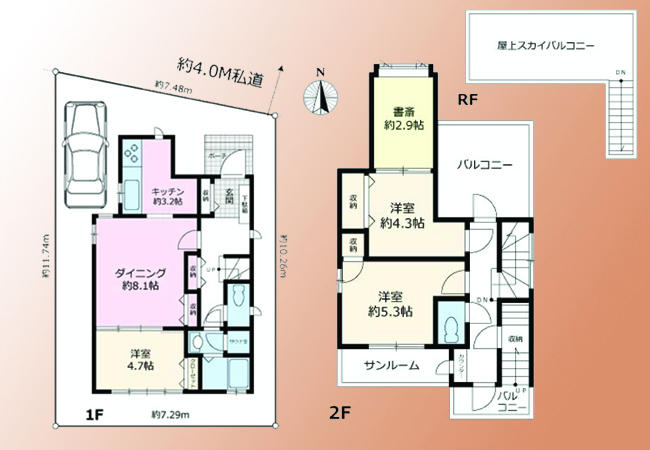 Floor plan. 29,800,000 yen, 3LDK, Land area 79.63 sq m , Building area 75.42 sq m