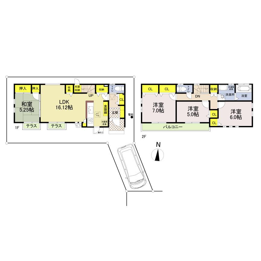 Floor plan. (6 Building), Price 47,430,000 yen, 4LDK, Land area 111.1 sq m , Building area 99.15 sq m