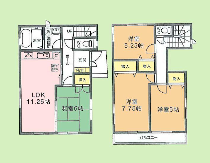 Floor plan. (D Building), Price 39,800,000 yen, 4LDK, Land area 82.98 sq m , Building area 88.6 sq m