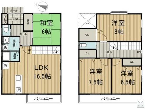 Floor plan. 33,800,000 yen, 4LDK, Land area 137.14 sq m , Building area 105.99 sq m This spacious floor plan