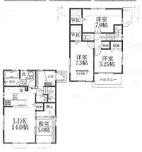 Floor plan. 34,800,000 yen, 4LDK, Land area 109.28 sq m , Building area 93.98 sq m