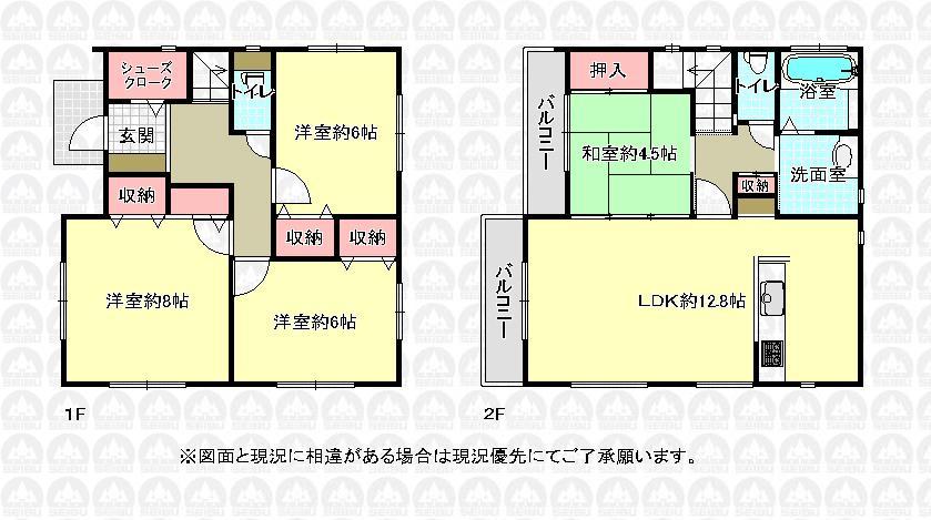 Floor plan. 44,800,000 yen, 4LDK, Land area 100 sq m , Building area 99.94 sq m Floor