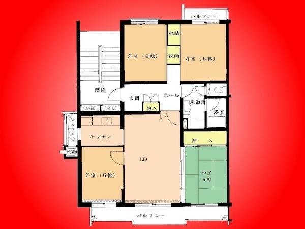 Floor plan. 4LDK, Price 10.8 million yen, Occupied area 92.93 sq m , Balcony area 16.28 sq m