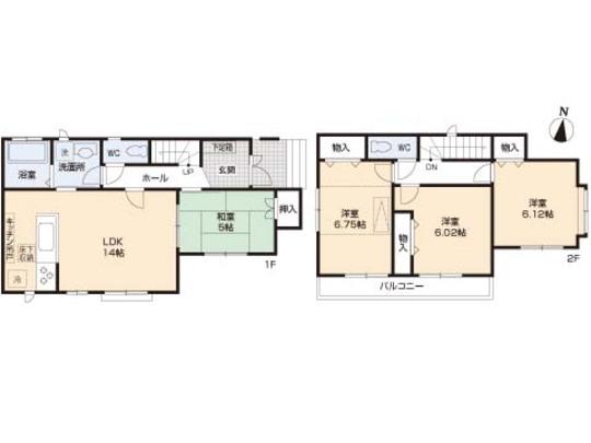 Floor plan. 42,300,000 yen, 4LDK, Land area 92.08 sq m , Building area 91.7 sq m floor plan