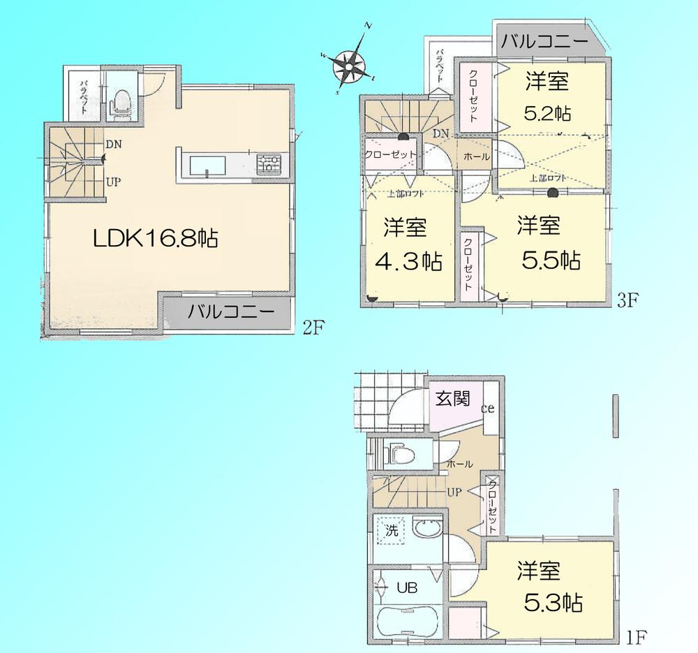 Floor plan. 31,800,000 yen, 4LDK, Land area 56.82 sq m , Building area 99.26 sq m