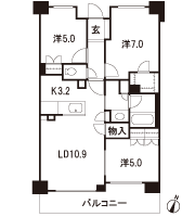 Floor: 3LDK + WIC, the occupied area: 68.43 sq m, Price: 38,300,000 yen, now on sale