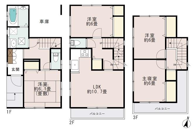 Floor plan. 31,900,000 yen, 4LDK, Land area 72.29 sq m , Building area 96.46 sq m