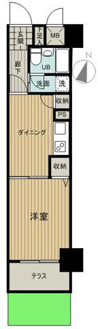 Floor plan. 1DK, Price 7.5 million yen, Footprint 29 sq m
