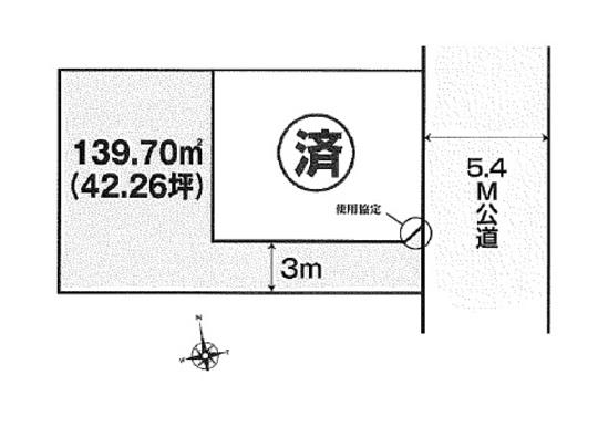 Compartment figure. Land price 39,800,000 yen, Land area 139.7 sq m compartment view