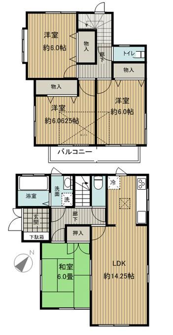 Floor plan. 38 million yen, 4LDK, Land area 113.89 sq m , Building area 92.33 sq m