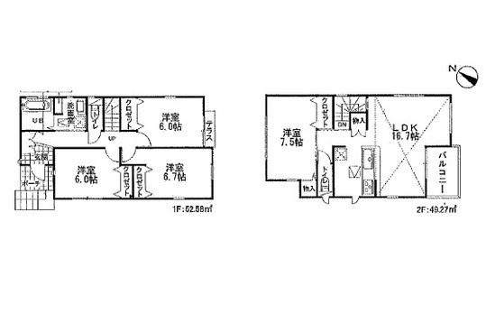 Floor plan. 35,800,000 yen, 4LDK, Land area 102.77 sq m , Building area 101.85 sq m floor plan