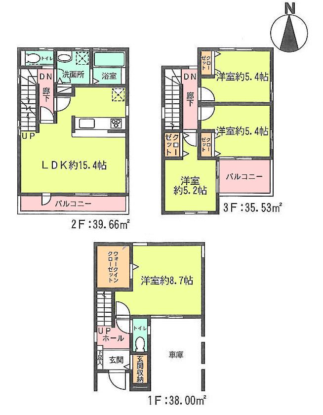 Floor plan. 41,800,000 yen, 4LDK, Land area 71.68 sq m , Building area 113.19 sq m