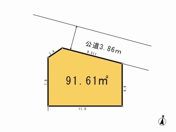 Compartment figure. Land price 33 million yen, Land area 91.61 sq m
