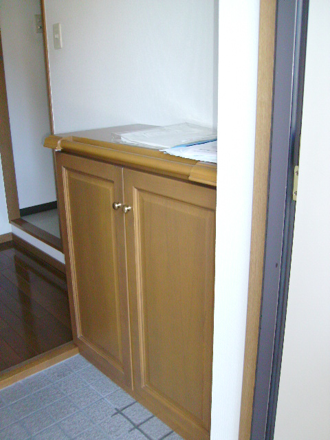 Entrance. Cupboard housed there. Cascade also put things because the top is also available