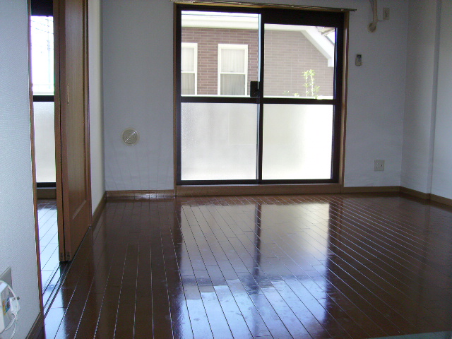 Living and room. The floor is shiny flooring