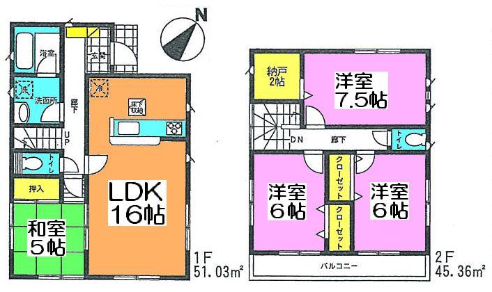Floor plan. (4 Building), Price 31,800,000 yen, 4LDK+S, Land area 137.54 sq m , Building area 96.39 sq m