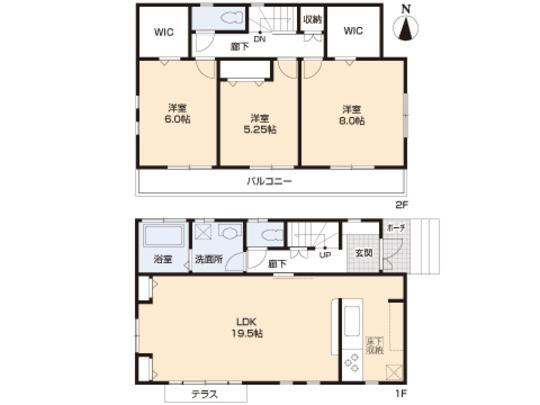 Floor plan. 49,620,000 yen, 3LDK, Land area 100.1 sq m , Building area 95.84 sq m floor plan