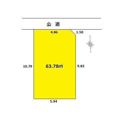 Compartment figure. Land price 19,800,000 yen, Land area 63.78 sq m