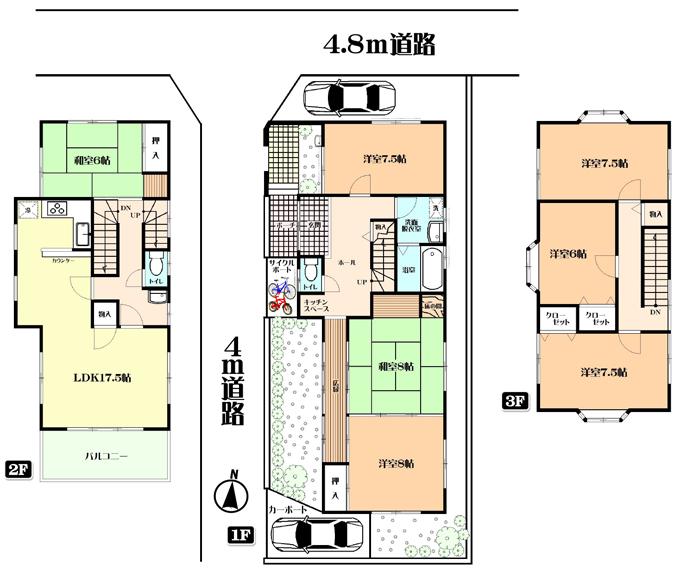 Floor plan. 38,800,000 yen, 7LDK, Land area 139.28 sq m , Building area 169.74 sq m