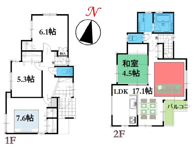 Floor plan. 41,800,000 yen, 4LDK, Land area 121.04 sq m , Building area 93.35 sq m