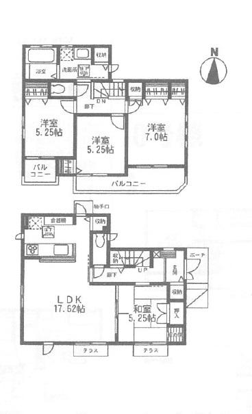Floor plan. (1 Building), Price 54,420,000 yen, 4LDK, Land area 100.09 sq m , Building area 99.76 sq m