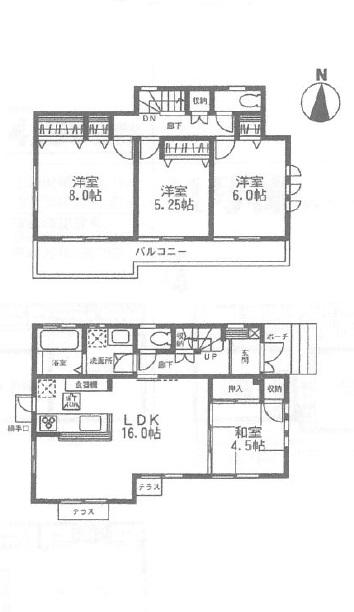 Floor plan. (Building 2), Price 51,450,000 yen, 4LDK, Land area 100.09 sq m , Building area 95.83 sq m