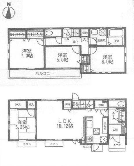 Floor plan. (6 Building), Price 49,480,000 yen, 4LDK, Land area 111.1 sq m , Building area 99.15 sq m