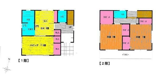 Floor plan. 16.8 million yen, 2LDK, Land area 99.4 sq m , Building area 82.8 sq m